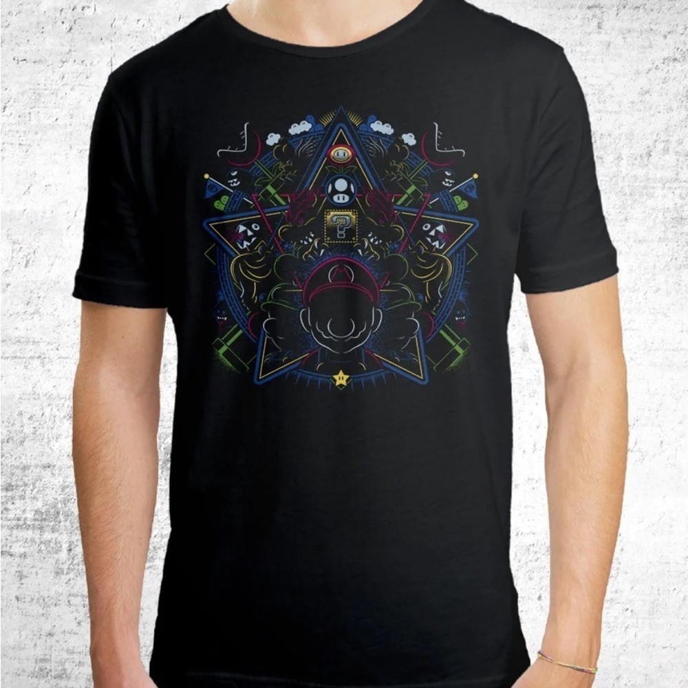 Unique Thressh Mario Black Shadow Graphic T-shirt